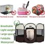 Hepeeng Portable Foldable Pet Playpen and Carrying Case Collapsible Travel Bowl Indoor/Outdoor Use with Water Resistant and Removable Shade Cover for Dog/Cat/Rabbit Suitable for Pets Under 26lb