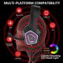 Gaming Headset for PS4 Xbox One, YCCSKY Wired Over Ear Headphone PC USB Gaming Headset with Noise Canceling Mic and LED Light, Compatible with PS4/Xbox One/Mac/Tablets/PC/Laptop/Mobile Phone (Red)
