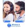 Mpow HC3 Bluetooth Headset V5.0, Dual Microphone Wireless Headphones for Truck Driver, Office,Call Center,Cell Phone，Noise Canceling, Single On Ear Headset(Wired Option)