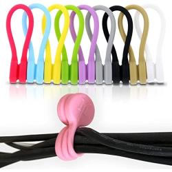 TwistieMag Strong Magnetic Silicone Twist Ties - Multi Color 10 Pack for Men & Women - Unique Gadgets for Cable Management and Organization, Hanging & Holding Stuff, Fidgeting, or Just for Fun