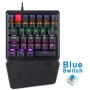 Gaming Keyboard Mechanical One-Handed Mechanical Gaming Keyboard Left-Handed Keypad for Mobile Phone PUBG Gamer Keyboard Gaming (Axis Body : Blue Switch)