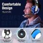 ENVEL Gaming Headset for PS4 with Mic,PC,Xbox One,Laptop,Surround Sound Over Ear Noise Cancelling Headphone with LED Lights Volume Control for Smartphone,Computer,Nintendo Switch(Black&Blue)