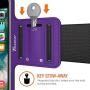 Trianium Armband for Smaller Phone Sport Running Pouch Case Fit Phone Diagonal Size up to 5.85" for iPhone X 8 7 6s 6, iPhone SE 5S 5 5C, Galaxy s9 s8 s7 s6 s5 [ArmTrek Classic Purple]