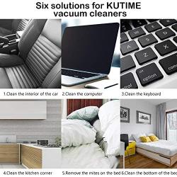 KUTIME Car Vacuum, 8000PA car Vacuum Cleaner high Power Cordless (with LED Light), 2600mAh Lithium Battery,Car Accessories Suitable for Home and Car