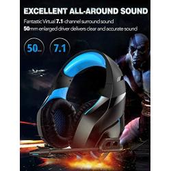 RUNMUS Gaming Headset PS4 Headset with 7.1 Surround Sound Stereo, Xbox One Headset with Noise Canceling Mic, Compatible with PC, PS4, Xbox One Controller(Adapter Needed), NS