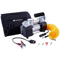 TIREWELL 12V Tire Inflator-Heavy Duty Double Cylinders Direct Drive Metal Pump 150PSI, Compressor with Battery Clamp and 5M Extension Air Hose, SUVs/Trucks/Vans/RVs