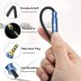 MillSO Headset Splitter Adapter Nylon Braided 4 Pole TRRS Male to 2 Female Headphone Splitter Mic and Audio Y Cable for Gaming Headset to PS4/Xbox One/Smartphone/PC [Seablue Young Series] - 1 FT