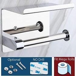 Waydeli Toilet Paper Holder - Stainless Steel Toilet Paper Roll Holder with Phone Shelf - Mega Roll Holder -Wall Mounted for Bathroom - Polished Chrome