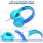 gorsun Kids Headphones with Limited Volume, Children Headphone Over Ear, Kids Headphones for Boys and Girls, Wired Headset for Children-Blue