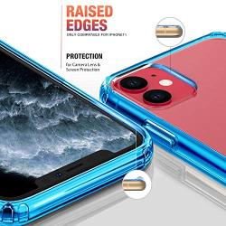 Mkeke Compatible with iPhone 11 Case, Clear iPhone 11 Cases Cover for iPhone 11 6.1 Inch-Blue