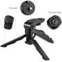 Phone Tripod, Andoer Camera stabilizer 1/4 Screw Handheld Mini Universal Smartphone Holder Tripod for iPhone Samsung Android Multi-Use Pistol Grip