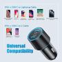 [2020 Latest] USB C PD Car Charger, POWLAKEN 36W 2-Port Fast PD Car Charger with Dual 18W Power Delivery for iPhone 11/11 Pro/11 Pro Max, Galaxy Phone and More (USB C to C & Lightning Cable Included)