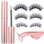 Magnetic Eyeliner and Magnetic Eyelash Kit - Eyelashes With Natural Look - Magnetic Eyelashes with Eyeliner Comes With Applicator, No Glue Needed | 3 Pairs