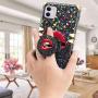 Luxury Square Phone Case iPhone 11 6.1 Inch 2019 Retro Elegant Soft TPU Design Cover (Red Lips Bullet)