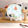 Size Adjustable Round Embroidery Frame Hoop Stand Holder Wood Easy Operation