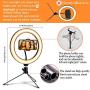 10” LED Selfie Ring Light with Tripod Stand & Phone Holder & Remote Control,Dimmable Desk Ringlight Compatible for iPhone,Android and Cameras,USB LED Lamp for Live Stream/Makeup/YouTube/TikTok