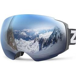 ZIONOR X4 Ski Snowboard Snow Goggles Magnet Dual Layers Lens Spherical Design Anti-Fog UV Protection Anti-Slip Strap for Men Women