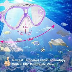 Gintenco Kids Snorkel Set, Dry Top Snorkel Mask Anti-Leak for Youth Junior Child, Anti-Fog Snorkeling Gear Free Breathing,Tempered Glass Swimming Diving Scuba Goggles 180° Panoramic View