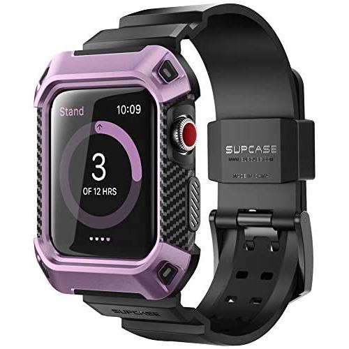 SUPCASE [Unicorn Beetle Pro] Case for Apple Watch 3, Rugged Protective Case with Strap Bands for Apple Watch Series 3 2017 Edition [42mm, Compatible with Apple Watch 42mm 2015 2016 ] (Purple)