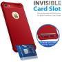 SUPBEC iPhone 7/8 Case with Card Holder and [ Screen Protector Tempered Glass x2Pack] Protective Ultra-Thin-Slim Cover with Silicone TPU Shockproof Rubber Wallet Case for iPhone7 / iPhone8-Red