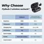 Tribit FlyBuds 3 Wireless Earbuds - 100H Playtime 2600mAh Charging Case IPX7 Waterproof USB-C Touch Control Bluetooth 5.0 Earbuds Deep Bass - True Wireless Earbuds with Mic for Sport Travel, Black