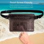 AiRunTech Waterproof Pouch with Waist Strap (2 Pack) | Beach Accessories Best Way to Keep Your Phone and Valuables Safe and Dry | Perfect for Boating Swimming Snorkeling Kayaking Beach Poo(Gray+Black)