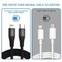 WALOTAR USB C PD Car Cigarette Lighter iPhone Mount Holder- Fast Car Charger 45W Power Delivery Dual Port(USB TypeC+QC3.0),Adjustable Cell Phone Cradle with USB C to Lightning Cable