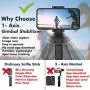 1-Axis Handheld Gimbal Stabilizer for Smartphone,Auto Balance, Reduce Shaking,Pan-tilt Tripod with Built-in Bluetooth Remote for iPhone 11/11 Pro/X/Xr/6s,Samsung S10+/S10/S9/S8,Huawei P30 Pro(Black)