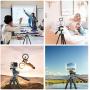 TAIROAD Phone Tripod, Portable Lightweight Aluminum Travel Tripod with Carry Bag & Bluetooth Remote, 1/4” Mounting Screw for Mirrorless/Gopro/DSLR Camera and 2 in 1 Clip for Smartphone and iPad