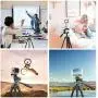 TAIROAD Phone Tripod, Portable Lightweight Aluminum Travel Tripod with Carry Bag & Bluetooth Remote, 1/4” Mounting Screw for Mirrorless/Gopro/DSLR Camera and 2 in 1 Clip for Smartphone and iPad