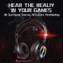 PROYEE Gaming Headset for PC Xbox One PS4 with 7.1 Surround Sound Stereo,Soft Breathing Earmuffs-Gameing Headphones with Noise Cancelling Mic, RGB Lights for Laptop, Mac, iPad, Nintendo (Black+Red)