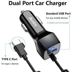 Google Pixel 4 XL/4/3 XL/3/2/2 XL/XL/3a/3a XL/C Car Charger, USB C Car Charger for Samsung Galaxy S20 Plus/S20/S10 Plus/S10/S10e/S9/S8+/S9+/Note 10 Plus/10/9/8 with Auskic 3.3ft USB C Cable