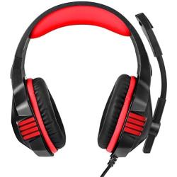 Mengshen Over Ear Gaming Headset with Microphone, Noise Isolation, Volume Control, LED Light - Compatible with PS4 Laptop PC Mac Computer Smartphones - G7500 Red