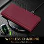 FYY Case for Samsung Galaxy Note 20 Ultra 6.9", Luxury [Cowhide Genuine Leather][RFID Blocking]Wallet Case,Flip Folio Case with Kickstand Function and Card Slots for Galaxy Note 20 Ultra 6.9" Wine Red
