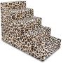USA Made Pet Steps/Stairs with CertiPUR-US Certified Foam for Dogs & Cats by Best Pet Supplies - Animal Print, 5-Step (H: 22.5")