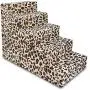 USA Made Pet Steps/Stairs with CertiPUR-US Certified Foam for Dogs & Cats by Best Pet Supplies - Animal Print, 5-Step (H: 22.5")
