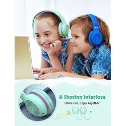 Mpow CH6S Kids Headphones with Microphone Over-Ear/On-Ear, HD Sound Sharing Function Headphones for Children Boys Girls, Volume Limited Safe 85dB/94dB Foldable Headset w/Mic for School/PC/Cellphone