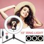 Ring Light with Tripod Stand, FURANDE 10" Selfie Ring Light & Phone Holder 3 Adjustable Light Modes and 10 Dimmable Brightness, LED Camera Light for YouTube Video Live Stream Makeup Photography