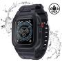 Tensea Waterproof for Apple Watch Case 44mm Series 5/4, Silicon Sports Band with Case and Screen Protector, IP68 Rugged Protective Armor Bumper for iWatch 44mm Series 4 5 (Black)