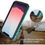 iPhone 11 Pro Max Case, 11 Pro Max Waterproof Case Ultra Slim Fit with Built-in Screen Protector 360° Full Body Clear Case Cover for Girls Silicone Bumper for iPhone 11 Pro Max 6.5 (Teal&Clear)