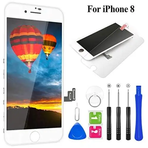 BuTure for iPhone 8 Screen Replacement 4.7" LCD Display & Touch Screen Digitizer Frame Assembly with Magnetic Repair Tools and Screen Protector (White) BuTure for iPhone 8 Screen Replacement 4.7" LCD Display & Touch Screen Digitizer Frame Assembly with Magnetic Repair Tools and Screen Protector (White)