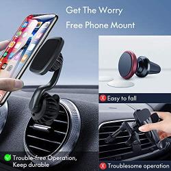 Kaistyle Magnetic Phone Mount, [Upgraded CLAMP] Unobstructed Car Vent Phone Mount [6 Strong Magnets] Cell Phone Holder for Car, Phone Car Holder Compatible with iPhone, Samsung, LG, Google Pixel