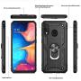 LeYi Samsung Galaxy A20/ A30 Case (Not Fit A20S) with Tempered Glass Screen Protector, [Military Grade] Magnetic Car Mount Kickstand Defender Protective Cover Phone Case for Samsung A20/ A30, Black