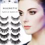 3D faux Mink Magnetic False Eyelashes 5 Pairs Waterproof Magnetic Eyelashes and Magnetic Eyeliner Kit false lashes with No Glue Reusable fake Eyelashes for Natural Look