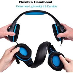 GM-1 Stereo USB+3.5mm Headset for PS4, New Xbox One,Smartphone/Tablet and Notebook/PC,Mobile Phone， etc. Over-Ear PC Gaming Headset with Stereo Surround Sound, Noise-Canceling Microphone
