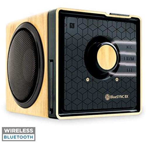 GOgroove BlueSYNC BX Portable Wireless Bluetooth Speaker - Rechargeable Compact Speaker with NFC, AUX and USB Inputs, Mic, Playback Controls for Flash Media, 4-6 Hour Battery (Wireless, Wood Brown)