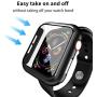 Smiling Case for Apple Watch Series 4 & Series 5 with Buit in Tempered Glass Screen Protector- All Around Hard PC Protective Case High Definition Clear Ultra-Thin Cover for iwatch (Black, 40mm)
