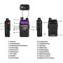 5 Pack BaoFeng UV-5R+ Plus UHF VHF Dual-Band Two Way Radio Black + 1 Baofeng Programming Cable (Support Win7, Win10)