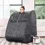 Portable Personal Sauna 2L Home Steam Sauna Tent Folding Indoor Sauna Spa Weight Loss Detox with Remote Control, Timer, Foldable Chair (Dark Grey)