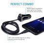 Samsung Galaxy S8 Car Charger, Ailkin 3.4A/3ft USB Type C Car Charger Adapter & Power Cable Line for S10 S9 S8 Note 9, Pixel 3XL, LG V40 V30 G7 G6 G5, Google Pixel, Sony Xperia, Xiaomi, Blu Vivo-Black